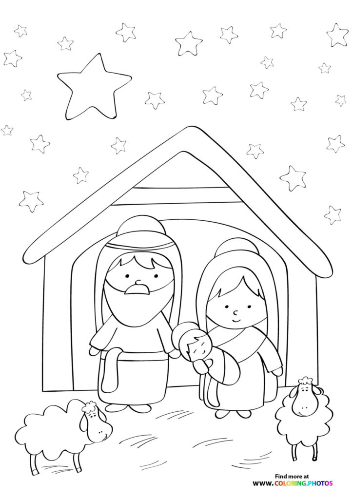 Jesus nativity - Coloring Pages for kids | Free and easy print or download