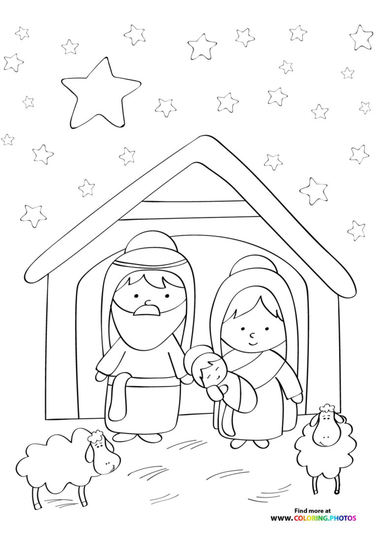 Jesus nativity - Coloring Pages for kids | Free and easy print or download