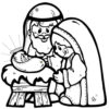 Baby Jesus Mary and Joseph coloring page