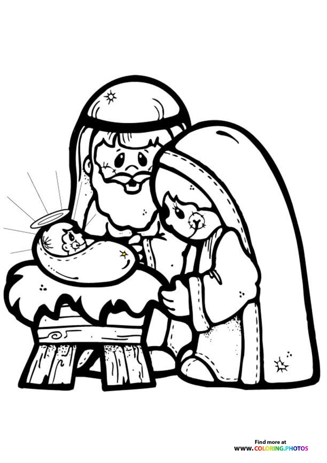 Baby Jesus Mary and Joseph Coloring Pages for kids