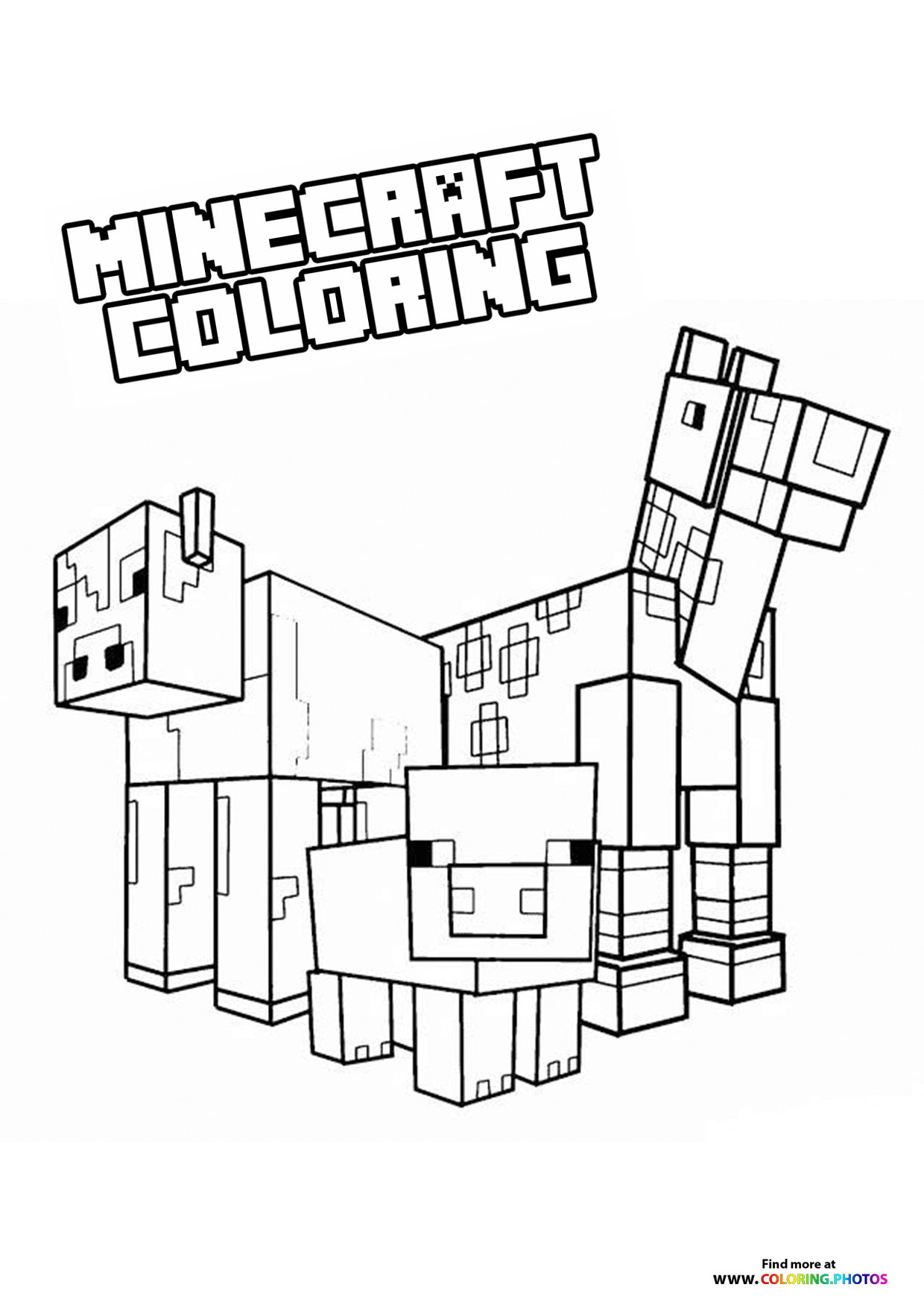 Minecraft animals   Coloring Pages for kids