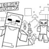 Minecraft zombys coloring page