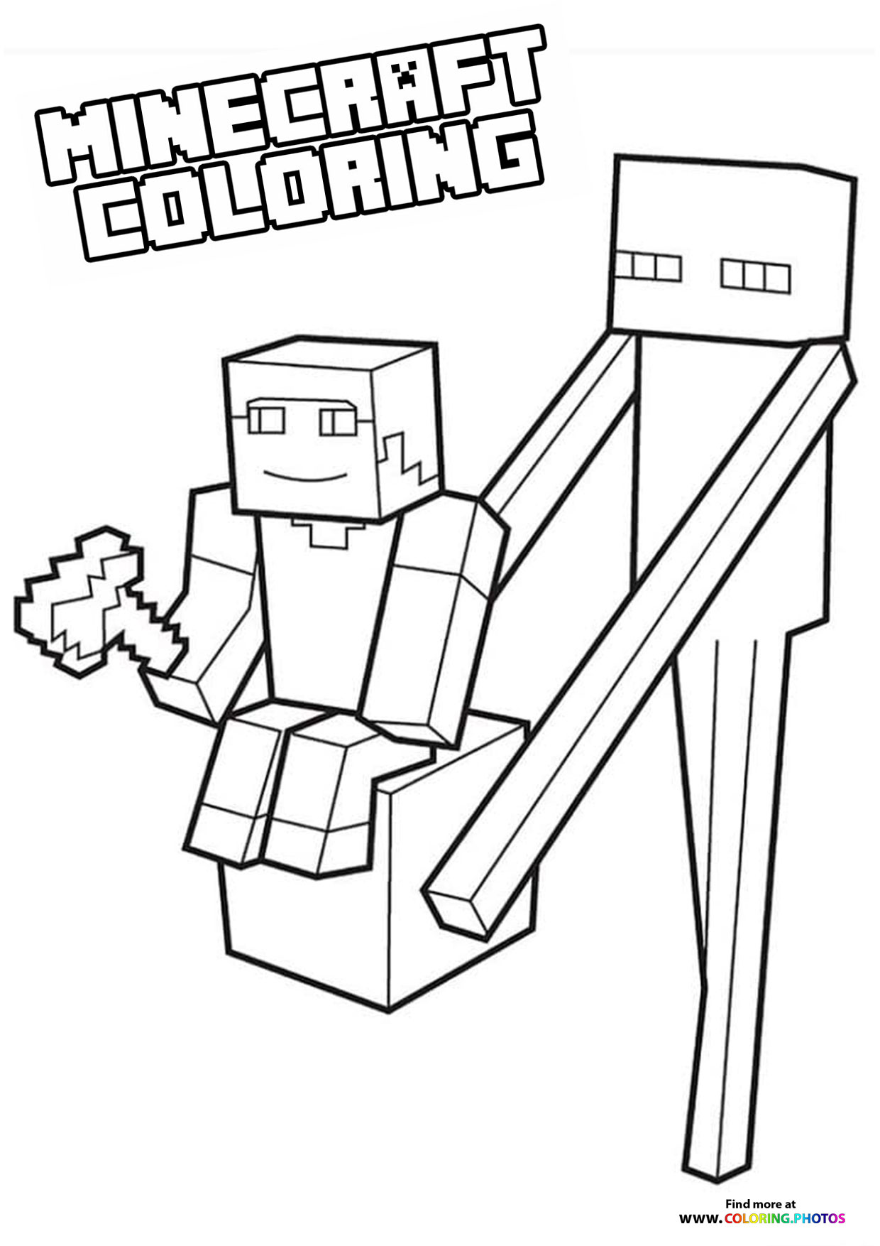 Minecraft Creeper Coloring Pages For Kids