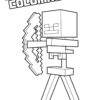 Minecraft character with bow coloring page