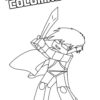 Minecraft Steve with a sword coloring page