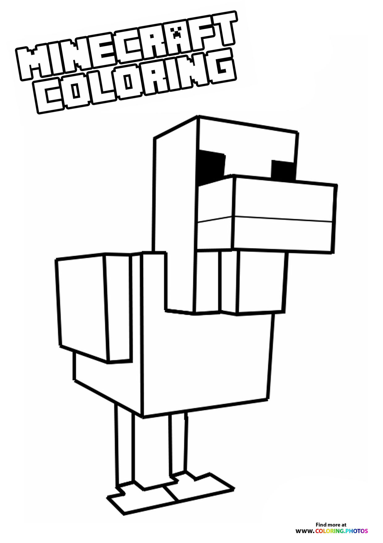 Minecraft Animals Coloring Page