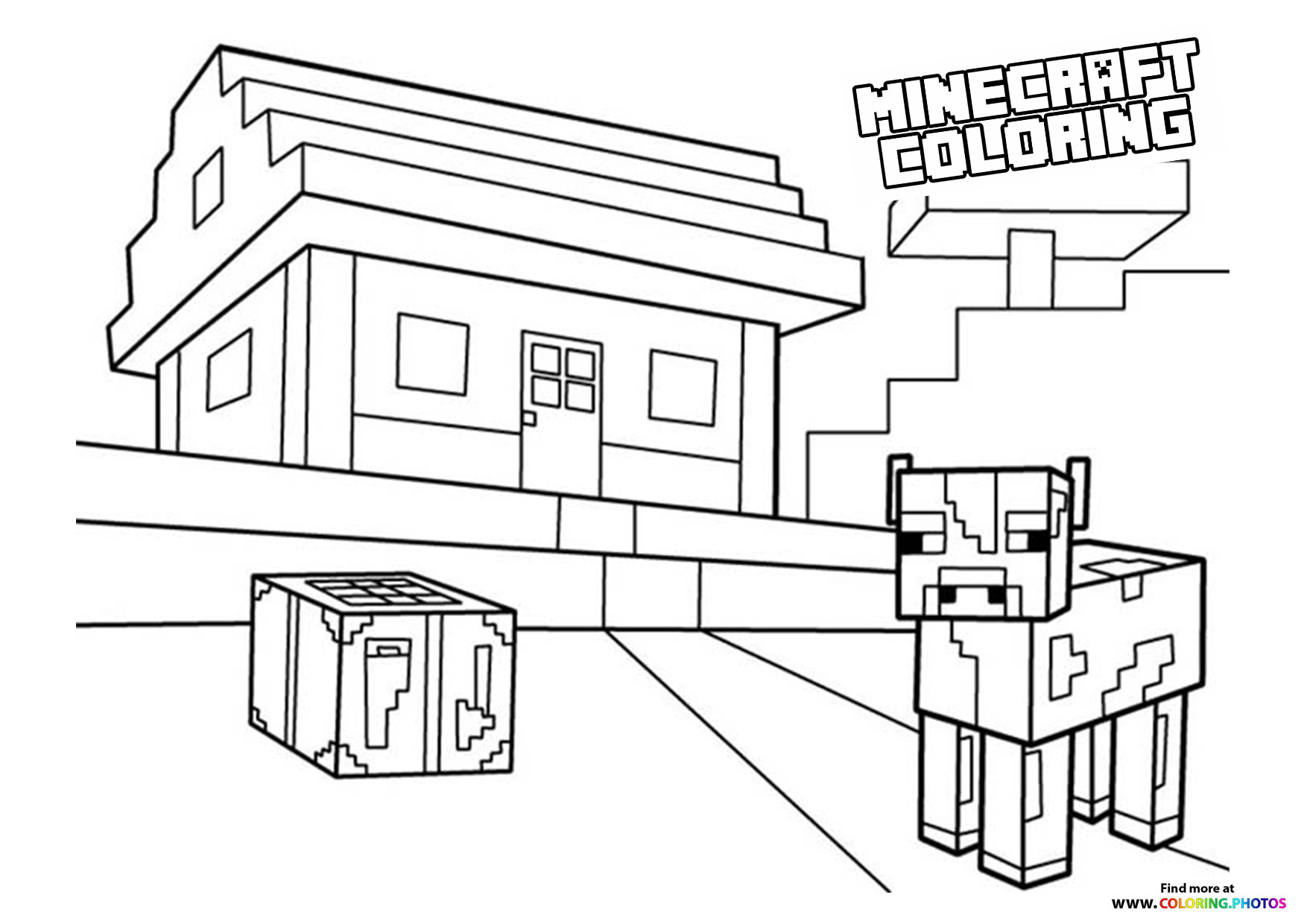 Minecraft Farm   Coloring Pages for kids