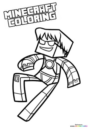 Minecraft mean character coloring page