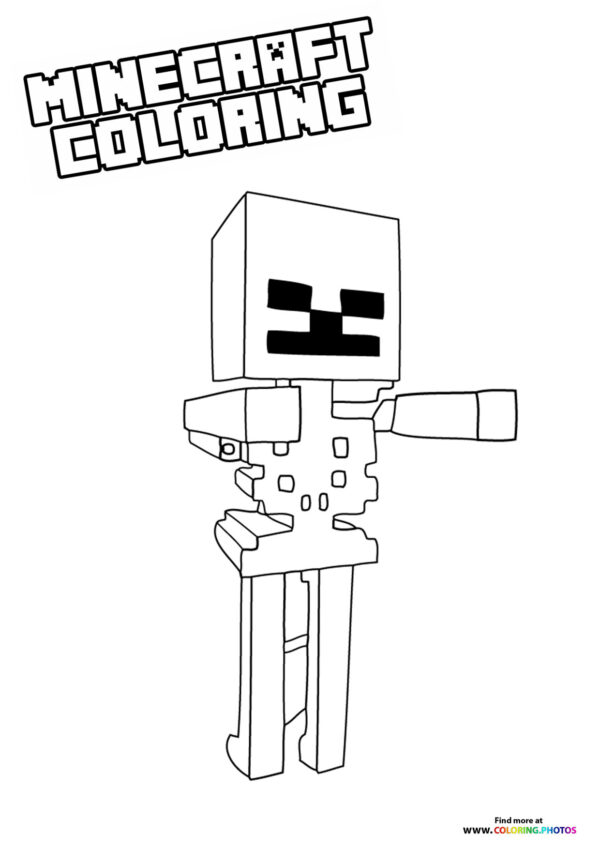 Minecraft Skeleton character coloring page