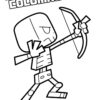 Minecraft Skeleton with a bow coloring page
