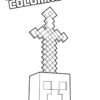 Minecraft sword in a stone coloring page