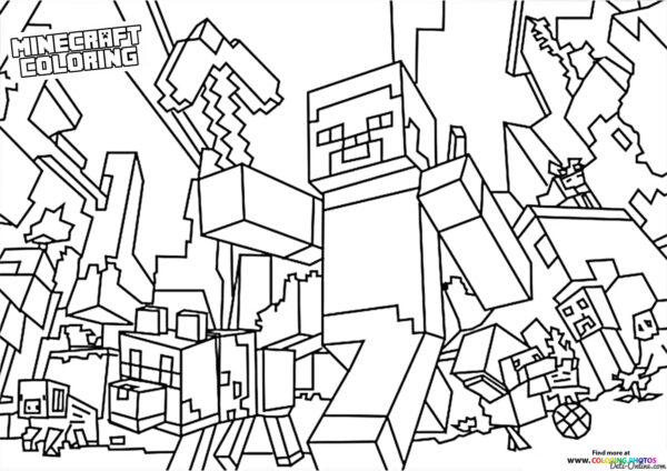 Minecraft Universe coloring page