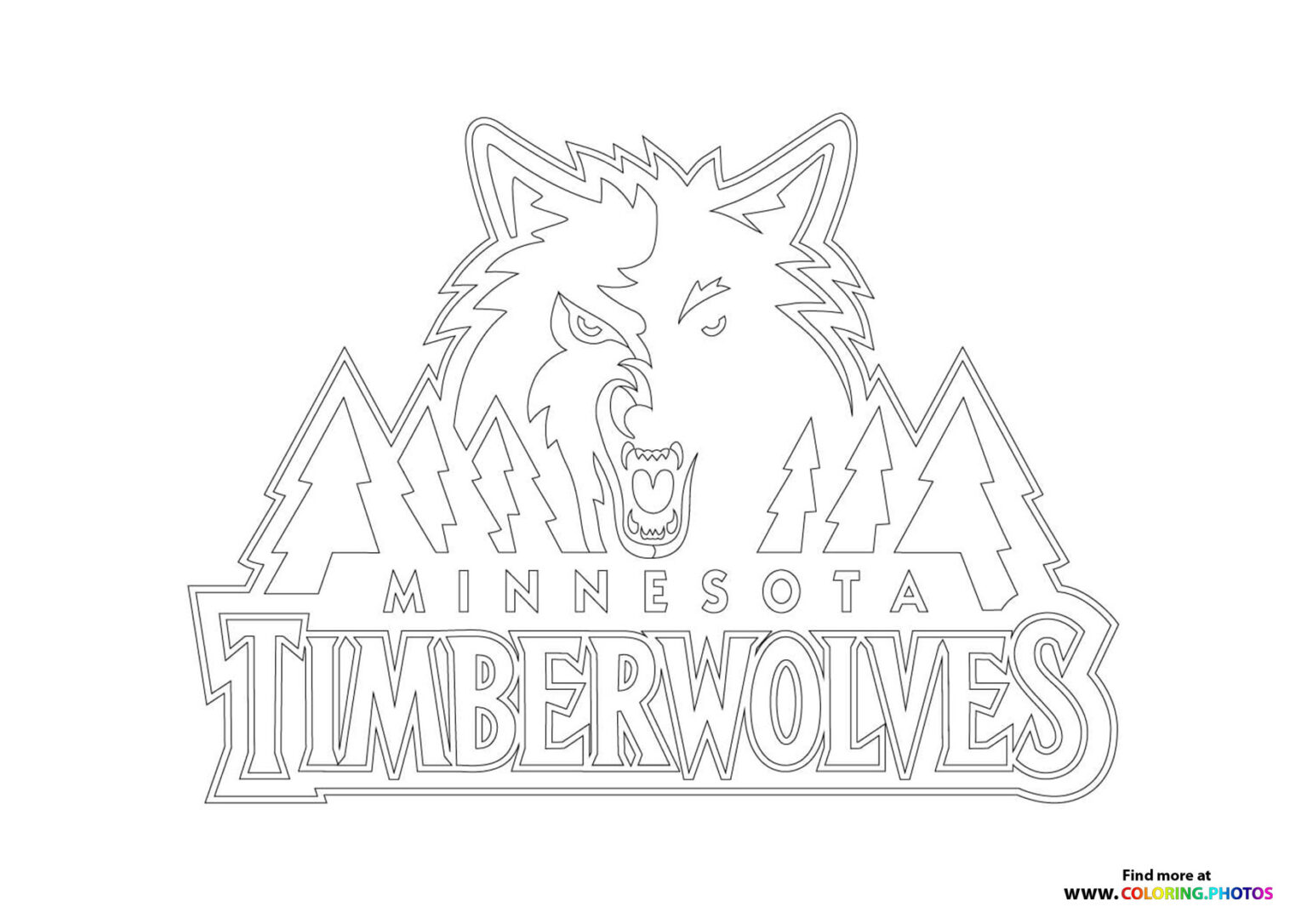 minnesota timberwolves logo - Coloring Pages for kids