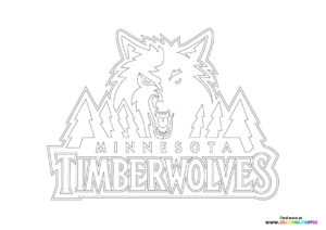 minnesota timberwolves logo - Coloring Pages for kids