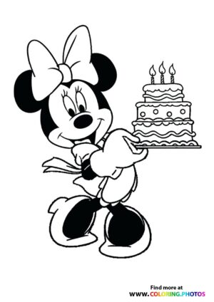 Minnie Mouse birthday coloring page
