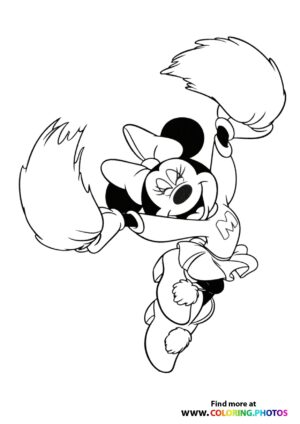 Minnie Mouse cheerleader coloring page