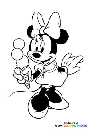 Minnie Mouse ice-cream coloring page
