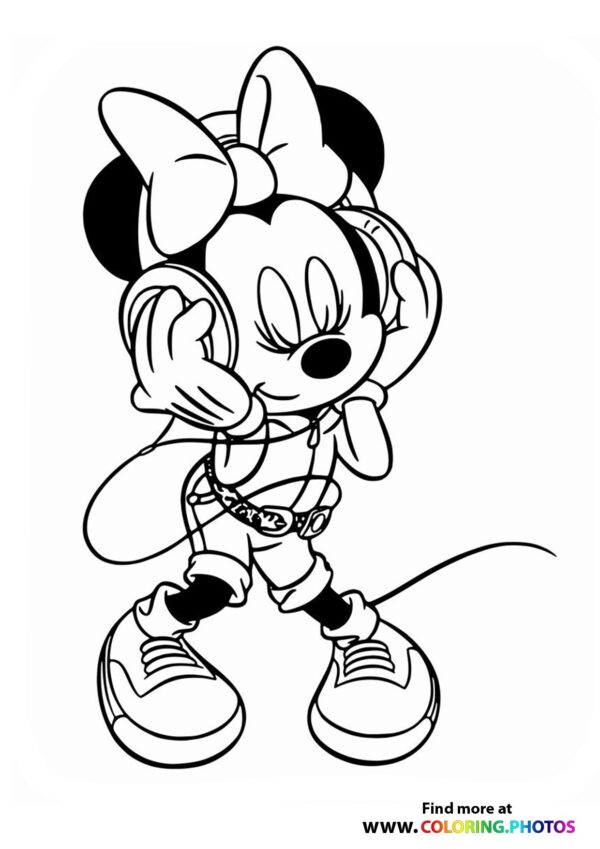 Minnie Mouse music coloring page