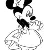 Minnie Mouse in dress coloring page