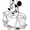 Minnie Mouse in dress dancing coloring page