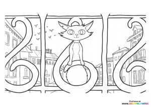 Nero Black Cat Coloring Page