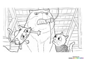 Nero and Rocco Cats Coloring Page