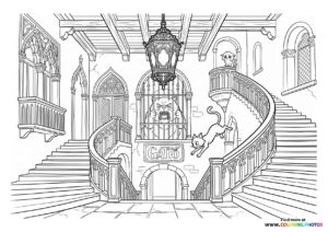 Nero in Venetian Palace Coloring Page