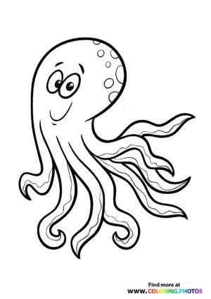 Octopus with dots coloring page