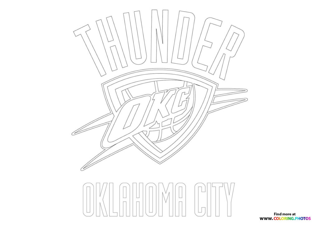 oklahoma city thunder logo Coloring Pages for kids