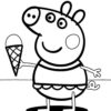 Peppa Pig Ice-cream coloring page