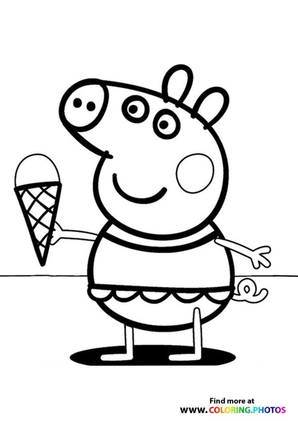 Peppa Pig Ice-cream coloring page