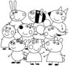 Peppa Pig and friends coloring page
