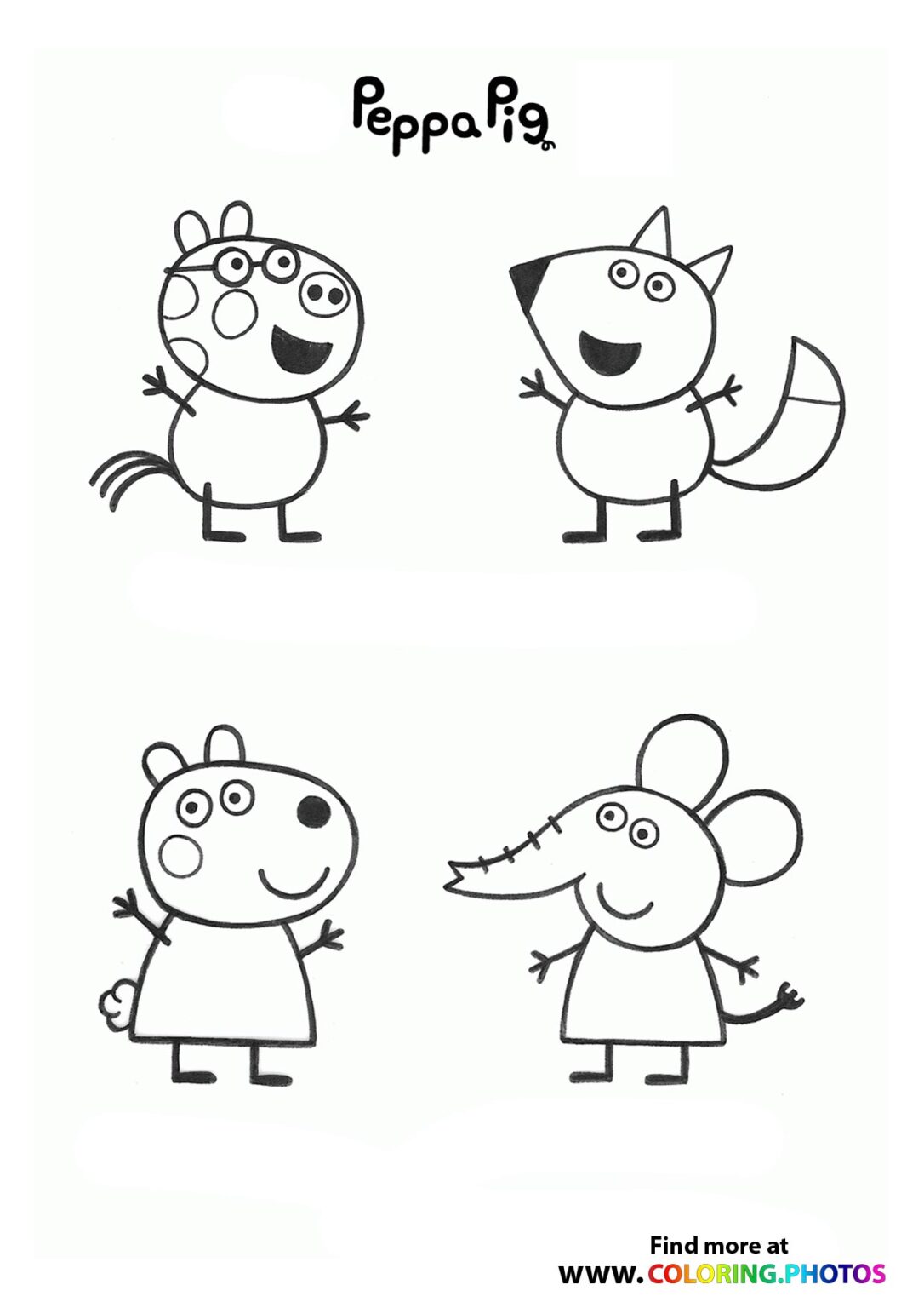 Peppa Pig's friends - Coloring Pages for kids