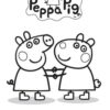 Peppa Pig and Suzzy Sheep coloring page