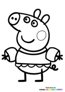 Peppa Pig Swimming - Coloring Pages For Kids