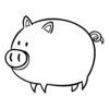 Large pig coloring page