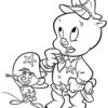 Porky Pig and Speddy coloring page