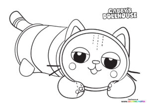 Pillow Cat - Gaby's Dollhouse coloring page