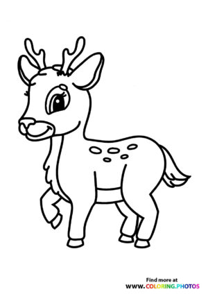 Cute raindeer coloring page