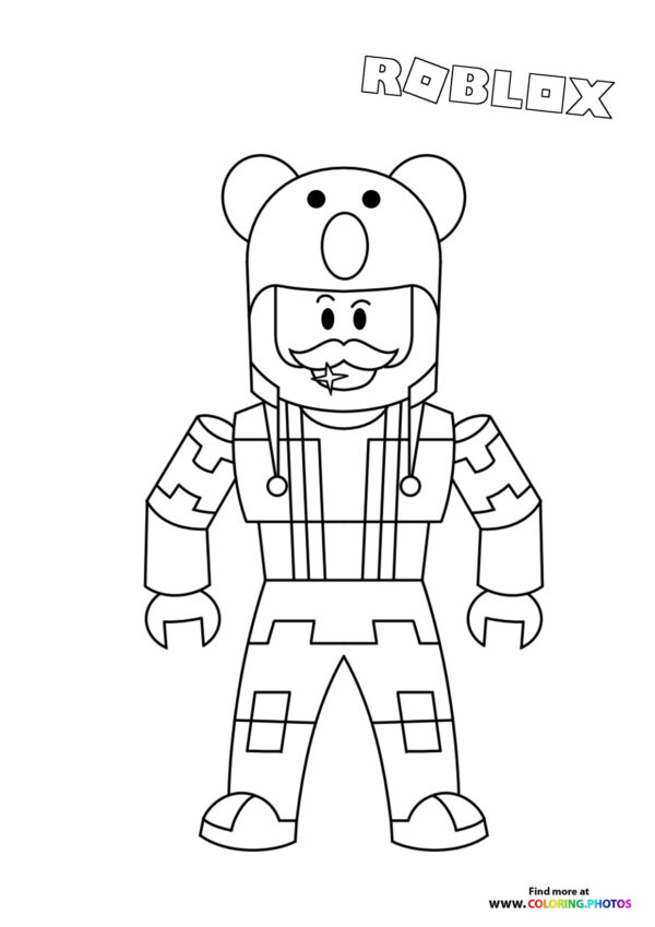 Bear character coloring page