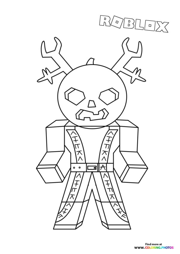 Pumpkin head character coloring page