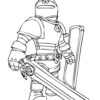 Knight character coloring page