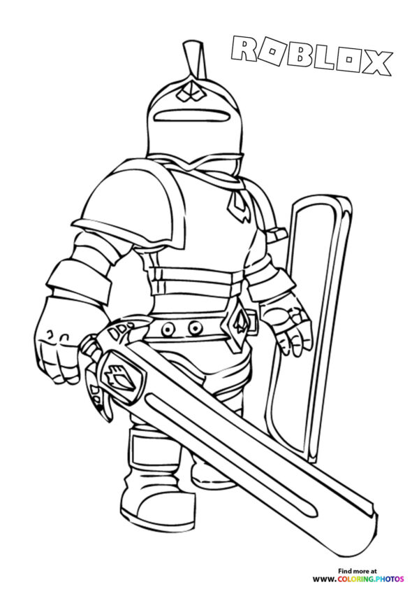 Knight character coloring page