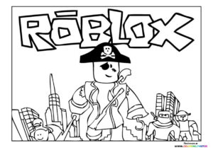 Pirate character coloring page
