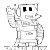 Robot character coloring page