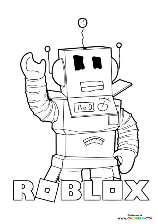 Robot character coloring page