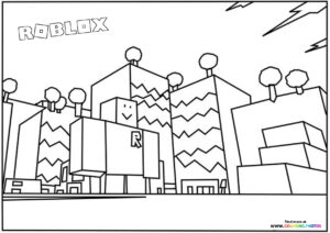 Roblox town coloring page