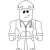 Worker character coloring page