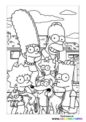 The Simpsons Family coloring page