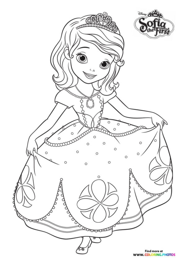 Sofia the first dancing coloring page